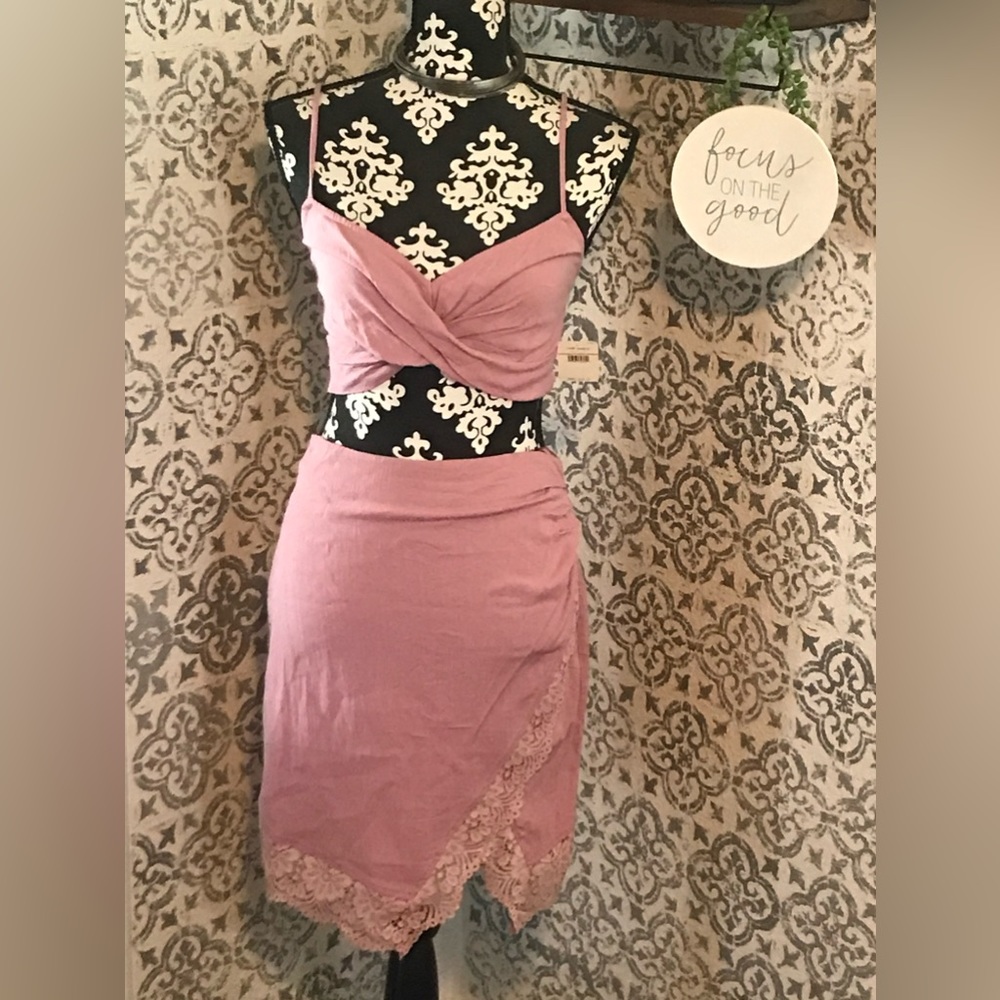 NWT Free People Mauve Two Piece Set